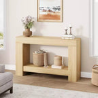 2-Tier Long Console Table Sofa Table, Farmhouse Entryway Accent Table Behind Couch for Entrance, Hallway, Living Room