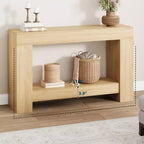 2-Tier Long Console Table Sofa Table, Farmhouse Entryway Accent Table Behind Couch for Entrance, Hallway, Living Room