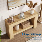 2-Tier Long Console Table Sofa Table, Farmhouse Entryway Accent Table Behind Couch for Entrance, Hallway, Living Room