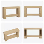 2-Tier Long Console Table Sofa Table, Farmhouse Entryway Accent Table Behind Couch for Entrance, Hallway, Living Room