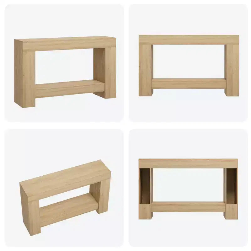 2-Tier Long Console Table Sofa Table, Farmhouse Entryway Accent Table Behind Couch for Entrance, Hallway, Living Room