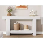 2-Tier Long Console Table Sofa Table, Farmhouse Entryway Accent Table Behind Couch for Entrance, Hallway, Living Room