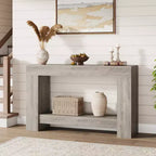 2-Tier Long Console Table Sofa Table, Farmhouse Entryway Accent Table Behind Couch for Entrance, Hallway, Living Room