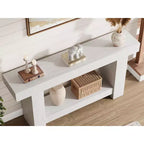 2-Tier Long Console Table Sofa Table, Farmhouse Entryway Accent Table Behind Couch for Entrance, Hallway, Living Room