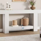 2-Tier Long Console Table Sofa Table, Farmhouse Entryway Accent Table Behind Couch for Entrance, Hallway, Living Room