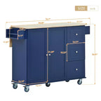 Kitchen Cart with Wood Top and Drop Leaf Breakfast Bar, Rolling Mobile Kitchen Island with Storage and Towel Rack