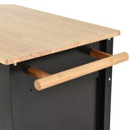 Rolling Kitchen Island Cart on Wheels with Solid Wood Top and Locking Wheels, 54.3 Inch Width, 4 Door Cabinet and Two Drawers, Spice Rack