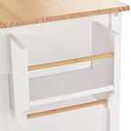 Rolling Kitchen Island Cart on Wheels with Solid Wood Top and Locking Wheels, 54.3 Inch Width, 4 Door Cabinet and Two Drawers, Spice Rack