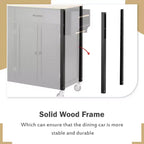 Rolling Kitchen Island Cart on Wheels with Solid Wood Top and Locking Wheels, 54.3 Inch Width, 4 Door Cabinet and Two Drawers, Spice Rack