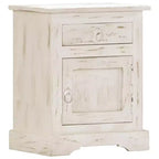 vidaXL Bedside Cabinet White 15.7x11.8x19.7 Solid Mango Wood