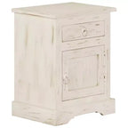 vidaXL Bedside Cabinet White 15.7x11.8x19.7 Solid Mango Wood