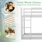 Costway Twin Over Twin Bunk Bed Wood Frame Storage Shelves Ladder Guardrails Kids White