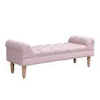 Okak Modern Diamond Button-Tufted Ottoman Bench with Rolled Arms,Upholstered Ottoman Stool for Bedroom,Entryway