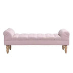 Okak Modern Diamond Button-Tufted Ottoman Bench with Rolled Arms,Upholstered Ottoman Stool for Bedroom,Entryway