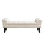 Okak Modern Diamond Button-Tufted Ottoman Bench with Rolled Arms,Upholstered Ottoman Stool for Bedroom,Entryway