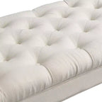 Okak Modern Diamond Button-Tufted Ottoman Bench with Rolled Arms,Upholstered Ottoman Stool for Bedroom,Entryway