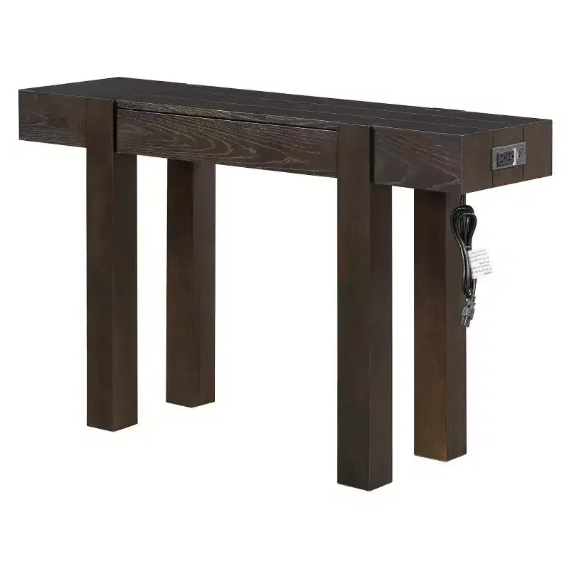 Console Table with Storage Drawer, Wood Veneer Sofa Table, Narrow Entryway Table for Living Room or Home Office