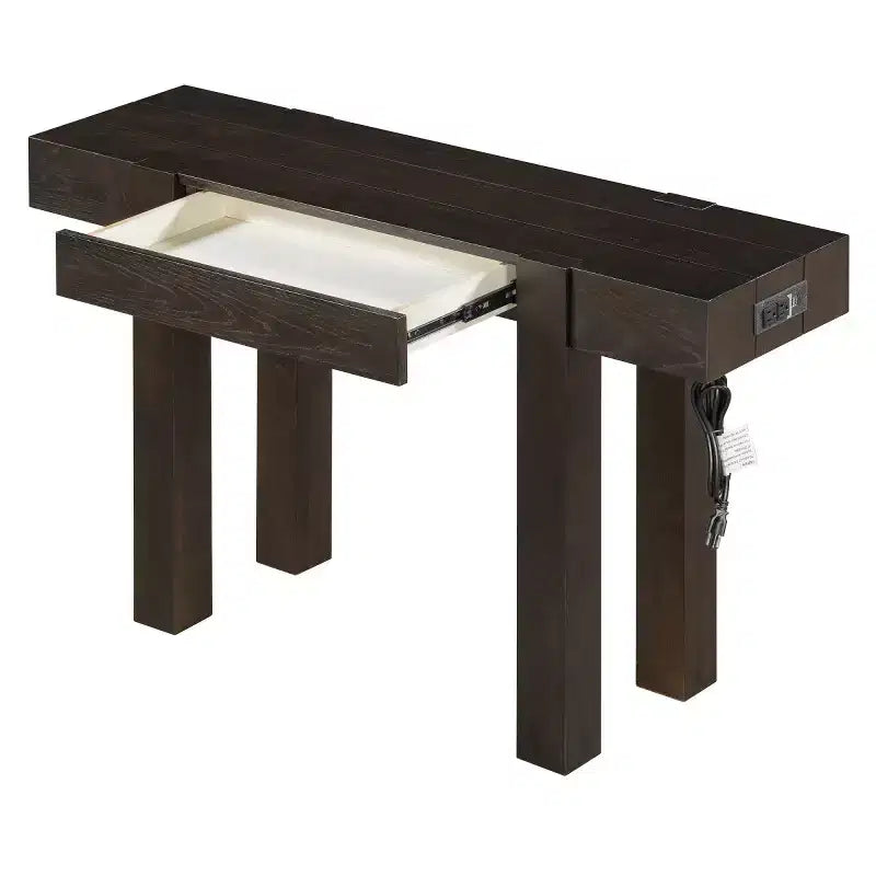 Console Table with Storage Drawer, Wood Veneer Sofa Table, Narrow Entryway Table for Living Room or Home Office