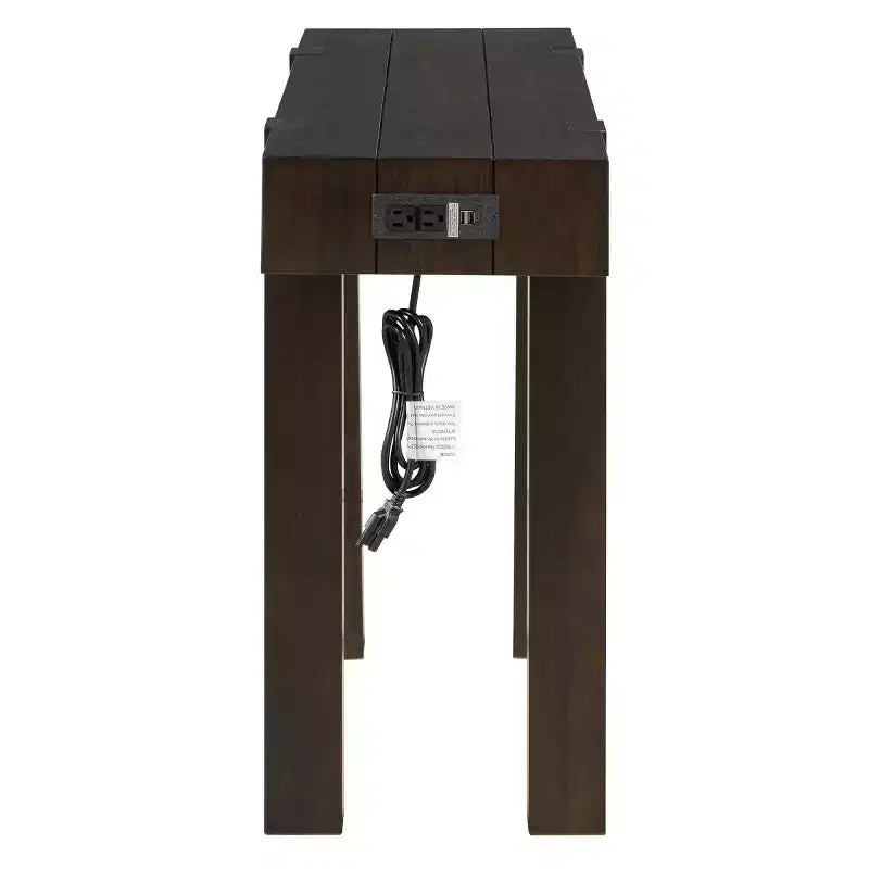 Console Table with Storage Drawer, Wood Veneer Sofa Table, Narrow Entryway Table for Living Room or Home Office