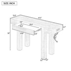 Console Table with Storage Drawer, Wood Veneer Sofa Table, Narrow Entryway Table for Living Room or Home Office