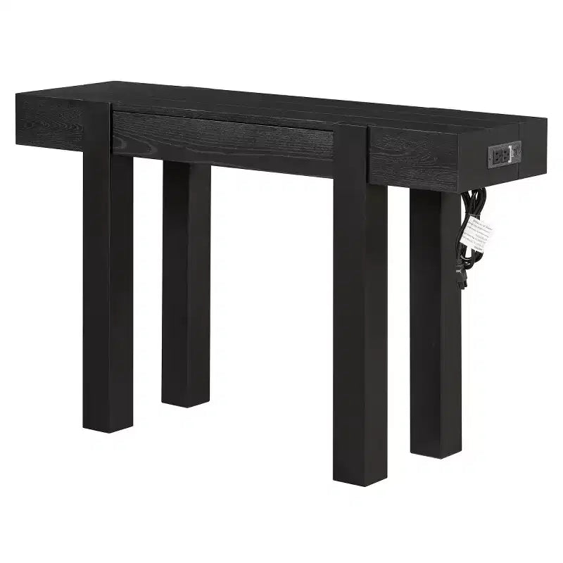 Console Table with Storage Drawer, Wood Veneer Sofa Table, Narrow Entryway Table for Living Room or Home Office