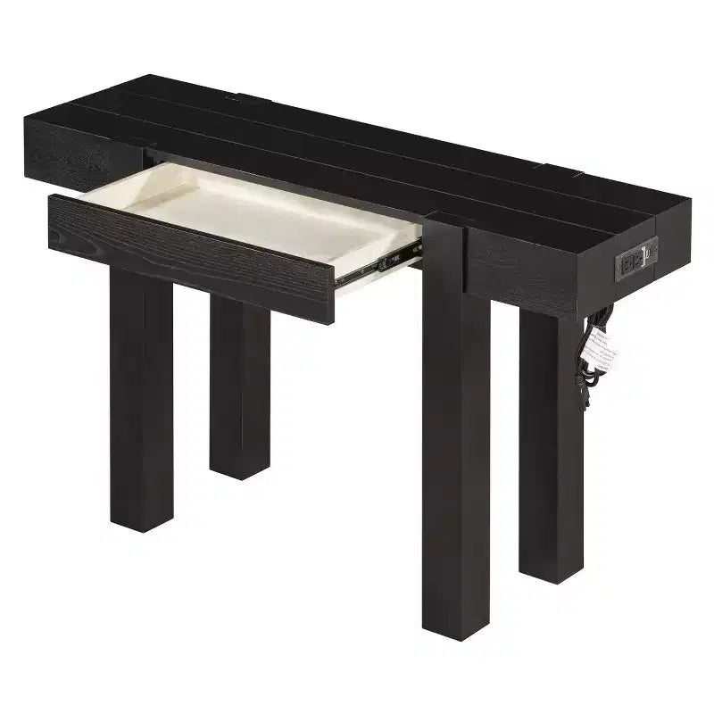 Console Table with Storage Drawer, Wood Veneer Sofa Table, Narrow Entryway Table for Living Room or Home Office