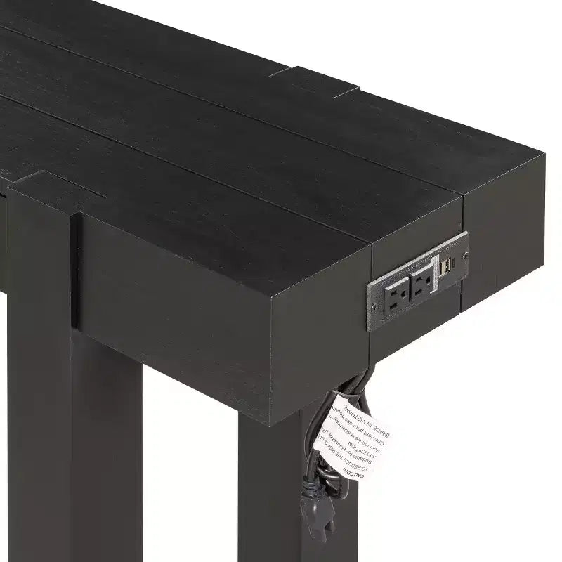 Console Table with Storage Drawer, Wood Veneer Sofa Table, Narrow Entryway Table for Living Room or Home Office