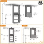 Freestanding Closet System with 8 Hanging Rods, Drawers & 10 Shelves