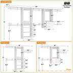 Freestanding Closet System with 8 Hanging Rods, Drawers & 10 Shelves