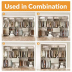 Freestanding Closet System with 8 Hanging Rods, Drawers & 10 Shelves