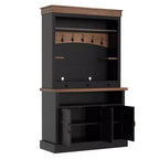 72'' Tall Coffee Bar Cabinet with LED Lights, Adjustable Shelves, Drawers, Glass Shelf, Ample Storage Sideboard Buffet for Living or Dining Room