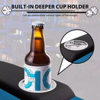 Oval poker table for 10 people - Foldable metal legs - 9 stainless steel cup holders - Waterproof padded rim
