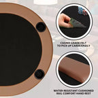 Oval poker table for 10 people - Foldable metal legs - 9 stainless steel cup holders - Waterproof padded rim