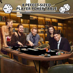 Oval poker table for 10 people - Foldable metal legs - 9 stainless steel cup holders - Waterproof padded rim