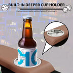 Oval poker table for 10 people - Foldable metal legs - 9 stainless steel cup holders - Waterproof padded rim