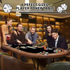 Oval poker table for 10 people - Foldable metal legs - 9 stainless steel cup holders - Waterproof padded rim