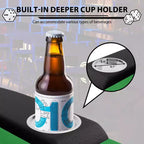 Oval poker table for 10 people - Foldable metal legs - 9 stainless steel cup holders - Waterproof padded rim