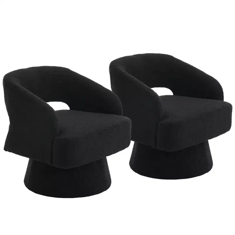 360 Swivel Velvet Barrel Chair, Modern Accent Armchair with Striped Backrest, Plush Cushion for Living Room, Bedroom