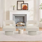 360 Swivel Velvet Barrel Chair, Modern Accent Armchair with Striped Backrest, Plush Cushion for Living Room, Bedroom