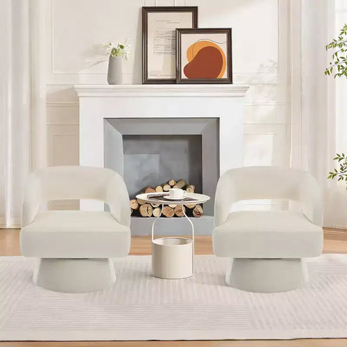 360 Swivel Velvet Barrel Chair, Modern Accent Armchair with Striped Backrest, Plush Cushion for Living Room, Bedroom