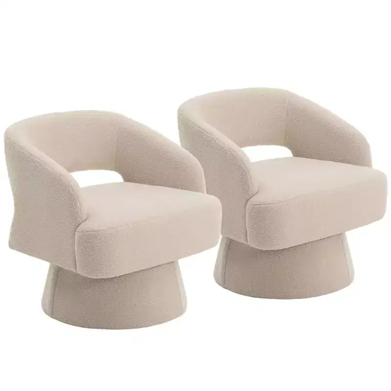 360 Swivel Velvet Barrel Chair, Modern Accent Armchair with Striped Backrest, Plush Cushion for Living Room, Bedroom