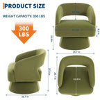 360 Swivel Velvet Barrel Chair, Modern Accent Armchair with Striped Backrest, Plush Cushion for Living Room, Bedroom