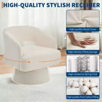 360 Swivel Velvet Barrel Chair, Modern Accent Armchair with Striped Backrest, Plush Cushion for Living Room, Bedroom