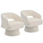 360 Swivel Velvet Barrel Chair, Modern Accent Armchair with Striped Backrest, Plush Cushion for Living Room, Bedroom