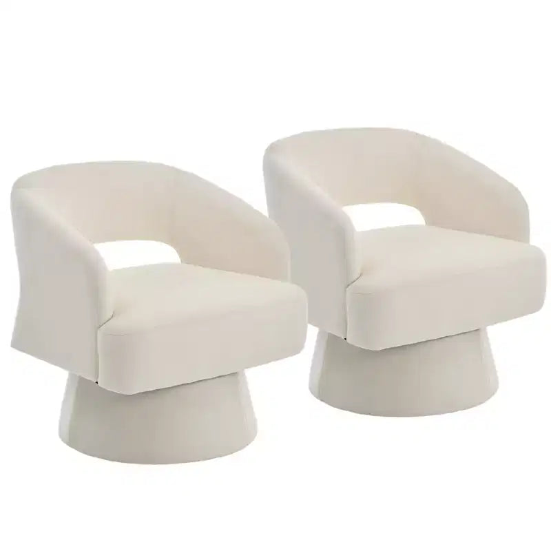 360 Swivel Velvet Barrel Chair, Modern Accent Armchair with Striped Backrest, Plush Cushion for Living Room, Bedroom