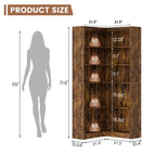 71.8 L Shaped Corner Bookshelf with Anti-Tipping Kit, Tall Storage Organizer for Living Room & Home Office