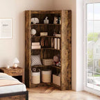 71.8 L Shaped Corner Bookshelf with Anti-Tipping Kit, Tall Storage Organizer for Living Room & Home Office