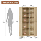 71.8 L Shaped Corner Bookshelf with Anti-Tipping Kit, Tall Storage Organizer for Living Room & Home Office