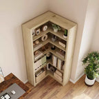 71.8 L Shaped Corner Bookshelf with Anti-Tipping Kit, Tall Storage Organizer for Living Room & Home Office