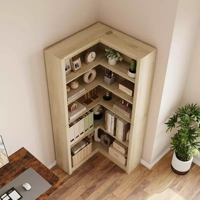 71.8 L Shaped Corner Bookshelf with Anti-Tipping Kit, Tall Storage Organizer for Living Room & Home Office